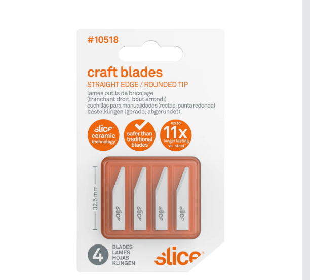 Slice Scalpels Zirconia Craft Blades (Straight Edge, Rounded Tip)